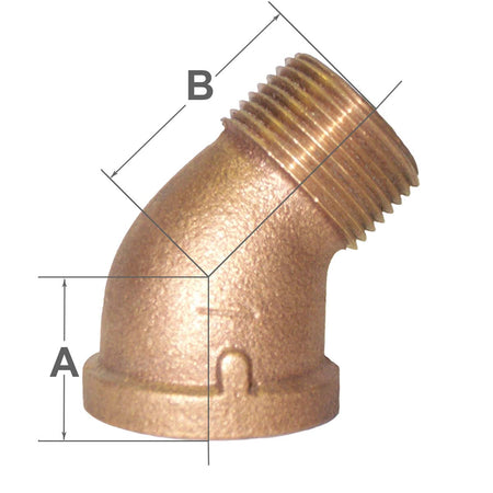 00103H037 45 Degree Bronze Street Elbows - Propeller Depot