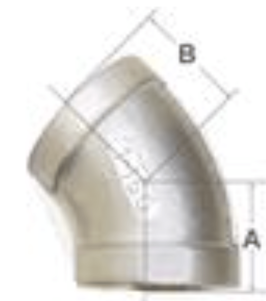 70EFF25045 45 degree Stainless Steel Elbows - Propeller Depot
