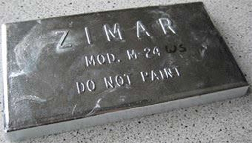 Picture of M-24WS Zimar Bolt On Undrilled Plate Zinc 